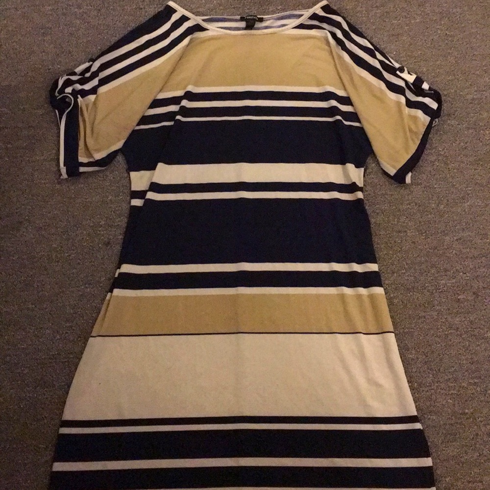 Multi color striped bodycon dress (1X)